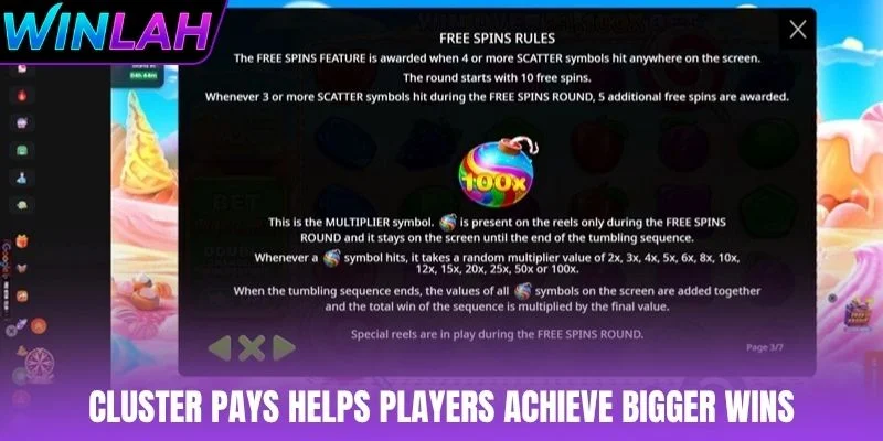 Cluster Pays helps players achieve bigger wins