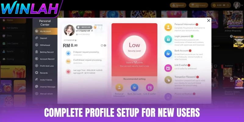 Complete profile setup for new users