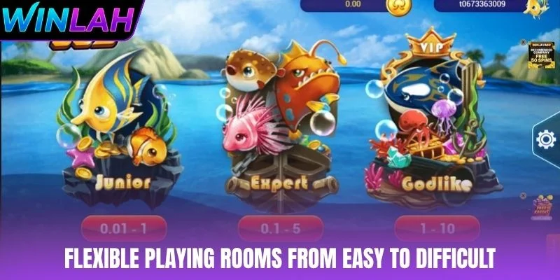 Flexible playing rooms from easy to difficult
