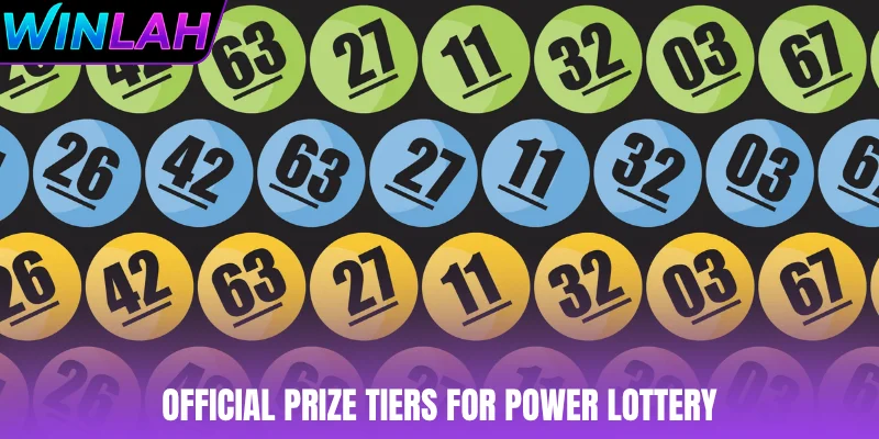 Official prize tiers for power lottery