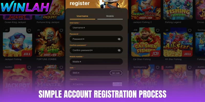 Simple account registration process
