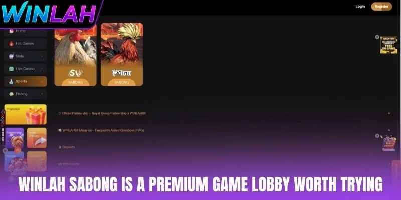 Winlah Sabong is a premium game lobby worth trying