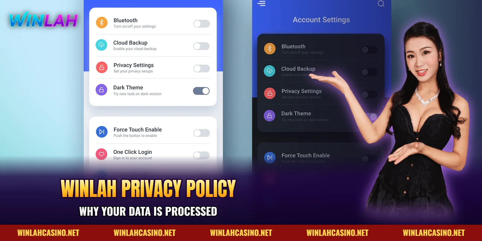 Core data processing purposes in the privacy policy