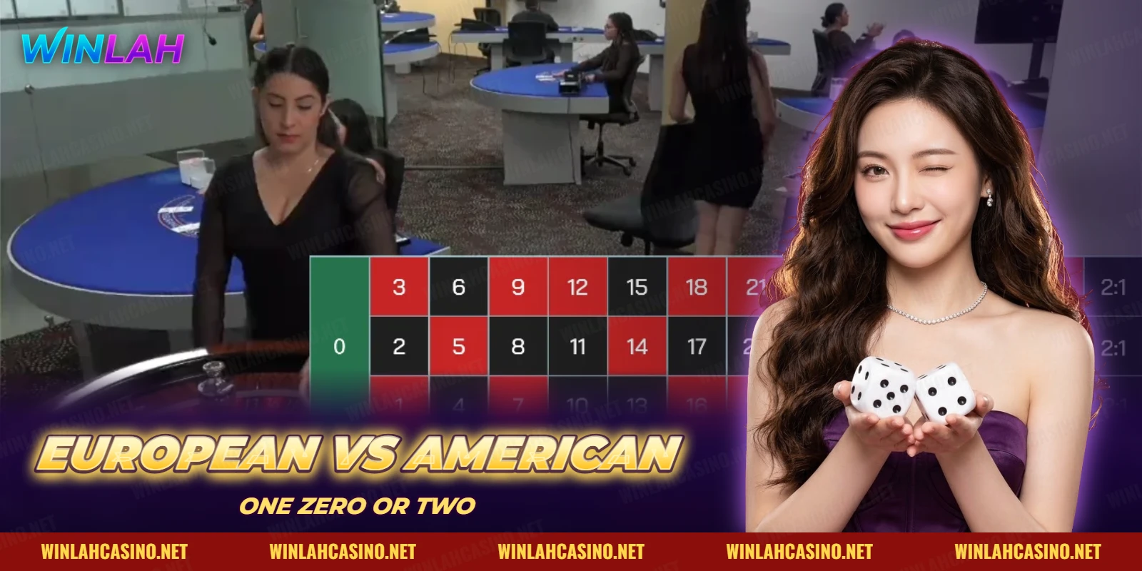 Live roulette number layout with a single zero at a real-dealer table