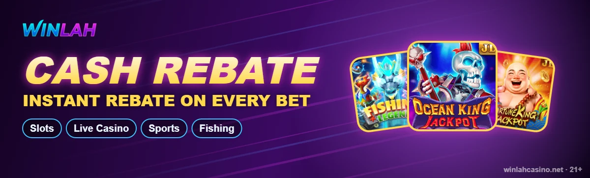 WINLAH instant cash rebate on every bet